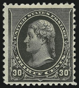 Sale 905, Lot 1972, 1890 Small Bank Note Issue (Scott 219 thru 229), 30c Black (228) Sale 905, Lot 1972, 1890 Small Bank Note Issue (Scott 219 thru 229)