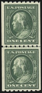 Sale 905, Lot 2479, Washington-Franklin Issues (Scott 367 to 396), 1c Green, Coil (390) Sale 905, Lot 2479, Washington-Franklin Issues (Scott 367 to 396)