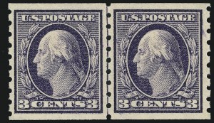Sale 905, Lot 2487, Washington-Franklin Issues (Scott 367 to 396), 3c Deep Violet, Coil (394) Sale 905, Lot 2487, Washington-Franklin Issues (Scott 367 to 396)