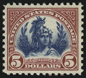 Sale 905, Lot 2769, 1922-25 Issue (Scott 551 to Later Issues), $5.00 Carmine Lake & Black (573a) Sale 905, Lot 2769, 1922-25 Issue (Scott 551 to Later Issues)