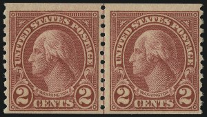 Sale 905, Lot 2792, 1922-25 Issue (Scott 551 to Later Issues), 2c Carmine, Ty. II, Coil (599A) Sale 905, Lot 2792, 1922-25 Issue (Scott 551 to Later Issues)