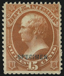 Sale 905, Lot 3320, Official Specimens and Sepcimens