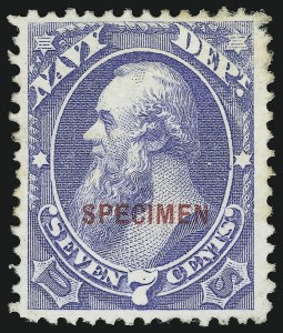 Sale 905, Lot 3337, Official Specimens and Sepcimens