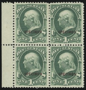 Sale 905, Lot 3353, Official Specimens and Sepcimens