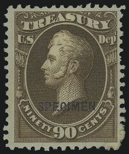 Sale 905, Lot 3367, Official Specimens and Sepcimens