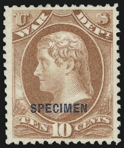 Sale 905, Lot 3384, Official Specimens and Sepcimens