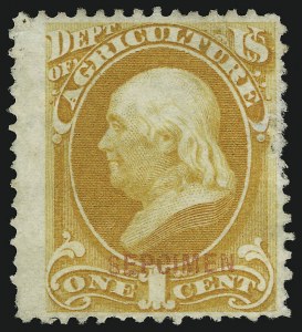 Sale 905, Lot 3389, Official Specimens and Sepcimens