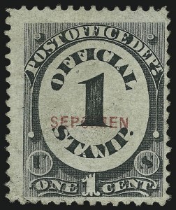 Sale 905, Lot 3406, Official Specimens and Sepcimens