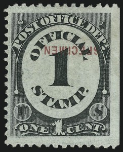 Sale 905, Lot 3408, Official Specimens and Sepcimens