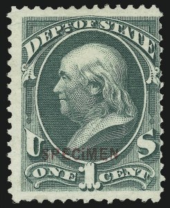 Sale 905, Lot 3411, Official Specimens and Sepcimens