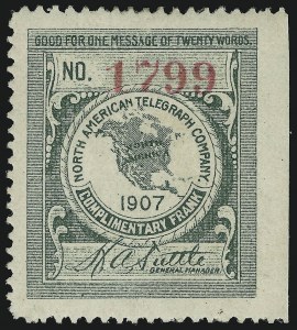 Sale 905, Lot 3775, Telegraph Stamps