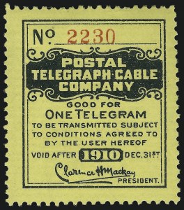 Sale 905, Lot 3776, Telegraph Stamps