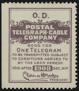 Sale 905, Lot 3778, Telegraph Stamps