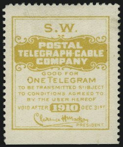 Sale 905, Lot 3780, Telegraph Stamps