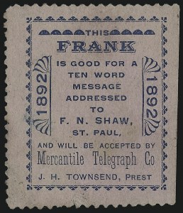 Sale 905, Lot 3782, Telegraph Stamps