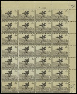 Sale 913, Lot 1007, Hunting Permit Multiples and Panes