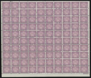 Sale 913, Lot 995, Complete Sheets and Panes