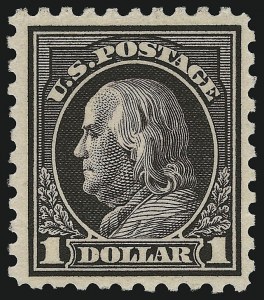 Sale 914, Lot 1660, 1912-23 Issues (Scott 459 to 480), $1.00 Violet Black (460) Sale 914, Lot 1660, 1912-23 Issues (Scott 459 to 480)