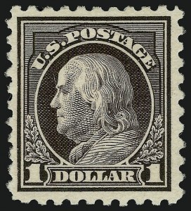 Sale 914, Lot 1704, 1912-23 Issues (Scott 459 to 480), $1.00 Violet Black (478) Sale 914, Lot 1704, 1912-23 Issues (Scott 459 to 480)