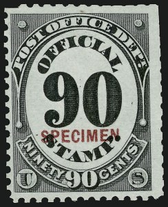 Sale 914, Lot 2276, Official Specimens