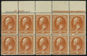 Sale 914, Lot 878, 1870-88 Bank Note Issues (Scott 205 thru 218)
