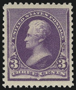 Sale 914, Lot 921, 1890 Small Bank Note Issue (Scott 219 thru 229), 3c Purple (221) Sale 914, Lot 921, 1890 Small Bank Note Issue (Scott 219 thru 229)