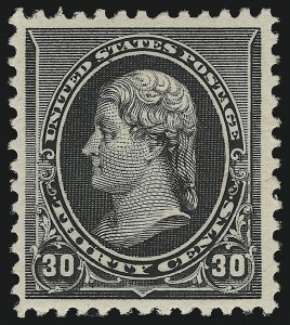 Sale 914, Lot 940, 1890 Small Bank Note Issue (Scott 219 thru 229), 30c Black (228) Sale 914, Lot 940, 1890 Small Bank Note Issue (Scott 219 thru 229)