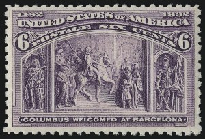 Sale 914, Lot 979, 1893 Columbian Issue, 6c Columbian (235) Sale 914, Lot 979, 1893 Columbian Issue