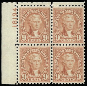 Sale 923, Lot 3024, 1922-29 and Later Issues (Scott 548 to 599A)
