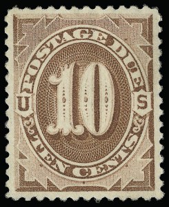 Sale 923, Lot 3151, Postage Due, 10c Brown (J5) Sale 923, Lot 3151, Postage Due