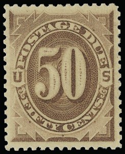 Sale 923, Lot 3153, Postage Due, 50c Brown (J7) Sale 923, Lot 3153, Postage Due