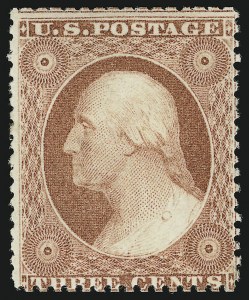 Sale 930, Lot 1522, 1857-60 Issue (Scott 18-39), 3c Rose, Ty. I (25) Sale 930, Lot 1522, 1857-60 Issue (Scott 18-39)