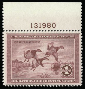 Sale 930, Lot 2968, Hunting Permits, $1.00 1935 Hunting Permit (RW2) Sale 930, Lot 2968, Hunting Permits