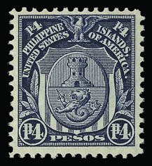 Sale 930, Lot 3166, Philippines, 1911, 4p Deep Blue, 10p Deep Green (273-274) Sale 930, Lot 3166, Philippines