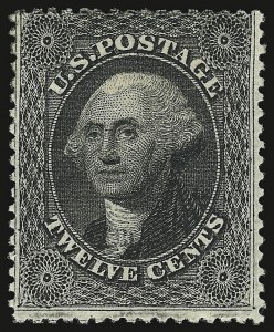 Sale 938, Lot 1078, 1857-60 Issue, 12c Black, Plate 3 (36b) Sale 938, Lot 1078, 1857-60 Issue
