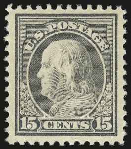 Sale 941, Lot 1331, 1912-23 Issues (Scott 485 to 519), 15c Gray (514) Sale 941, Lot 1331, 1912-23 Issues (Scott 485 to 519)