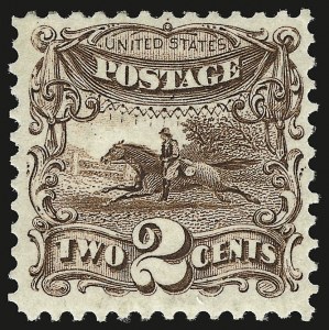 Sale 946, Lot 510, 1875 Re-Issue of 1869 Pictorial Issue (Scott 123-133a), 2c Brown, Re-Issue (124) Sale 946, Lot 510, 1875 Re-Issue of 1869 Pictorial Issue (Scott 123-133a)