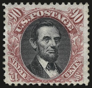 Sale 946, Lot 530, 1875 Re-Issue of 1869 Pictorial Issue (Scott 123-133a), 90c Carmine & Black, Re-Issue (132) Sale 946, Lot 530, 1875 Re-Issue of 1869 Pictorial Issue (Scott 123-133a)
