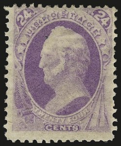 Sale 946, Lot 556, 1870-71 National Bank Note Co. Ungrilled Issue (Scott 145-155), 24c Purple (153) Sale 946, Lot 556, 1870-71 National Bank Note Co. Ungrilled Issue (Scott 145-155)