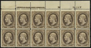 Sale 946, Lot 603, 1881-83 American Bank Note Co. Issues (Scott 205-211B)
