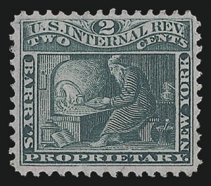 Sale 953, Lot 1868, Medicine Stamps, Barry's, 2c Green, Pink Paper (RS29c) Sale 953, Lot 1868, Medicine Stamps