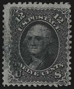 Sale 953, Lot 391, 1867-68 Grilled Issue (Scott 79-101), 12c Black, Z. Grill (85E) Sale 953, Lot 391, 1867-68 Grilled Issue (Scott 79-101)