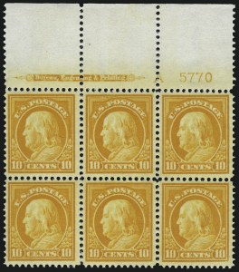 Sale 959, Lot 2853, 1912-14 Washington-Franklin Issue (Scott 405-423)