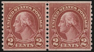 Sale 959, Lot 3029, 1922-29 Issues (Scott 551-621), 2c Carmine, Ty. II, Coil (599A) Sale 959, Lot 3029, 1922-29 Issues (Scott 551-621)
