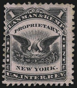 Sale 959, Lot 3295, Revenues (Match & Medicine), Lanman & Kemp, 1c Black on Pink (RT16c) Sale 959, Lot 3295, Revenues (Match & Medicine)
