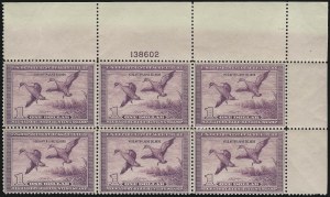 Sale 959, Lot 3397, Hunting Permit Plate Blocks