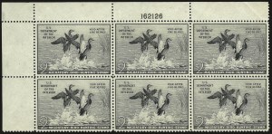 Sale 959, Lot 3410, Hunting Permit Plate Blocks