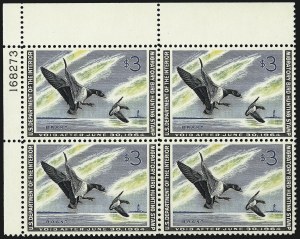 Sale 959, Lot 3421, Hunting Permit Plate Blocks