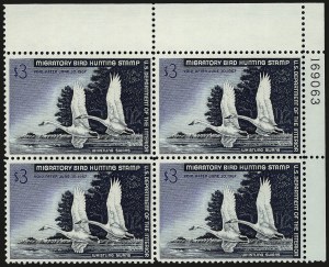 Sale 959, Lot 3424, Hunting Permit Plate Blocks