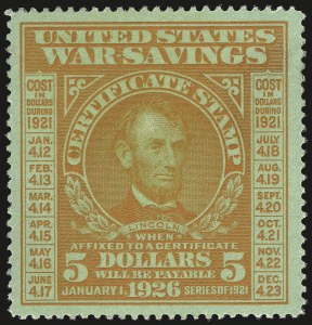 Sale 959, Lot 3433, War Savings, U.S. Possessions